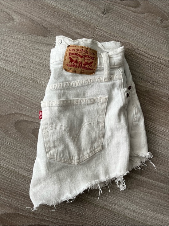 Levi's Pants - Levi's White Raw Hem Denim Mini Skirt
